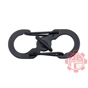 Карабин s-образный с блокировкой 36мм (black)