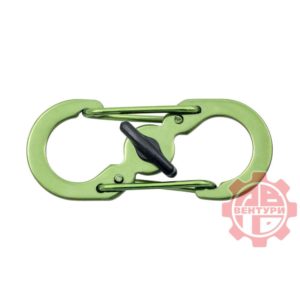 Карабин s-образный с блокировкой 36мм (green)